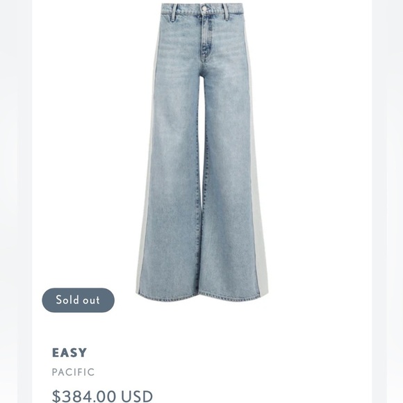 Daily Blue Back Pocketless 90s Easy Wide Leg Jean in Pacific Light Denim NEW - Picture 4 of 16